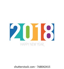 Happy New Year 2018 background decoration.Vector illustration of 2018 year.
