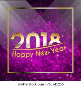 Happy New Year 2018 background glitter decoration