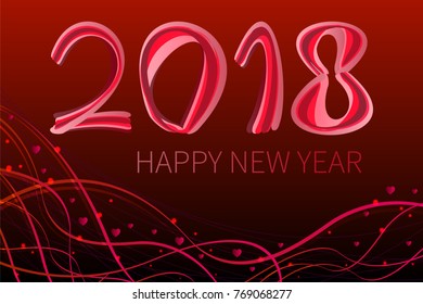 Happy New year 2018. The background design. Greeting card, poster, banner. Vector illustration.