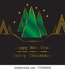 Happy New Year 2018 background decoration. Greeting card design template. Brochure or flyer for the holiday. Vector illustration
