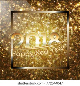 Happy New Year 2018 background glitter decoration