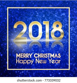 Happy New Year 2018 background glitter decoration
