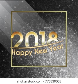 Happy New Year 2018 background glitter decoration