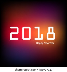 Happy New Year 2018 background decoration. Greeting card. Vector illustration.