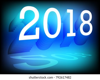 Happy New Year 2018 Background Decoration. Greeting Card Design Template 2018. Templates For Placards, Banners, Presentations, Reports, Card And Wallpaper. Vector Illustration. Eps10