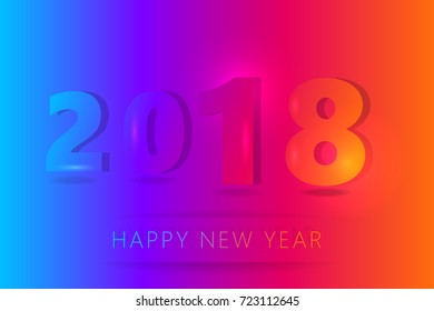 Happy new year 2018 background.Design for banner,poster or greeting card.Abstract holiday illustration