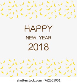 Happy new year 2018 bananas themes background