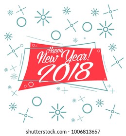 Happy new year 2018, beautiful greeting card