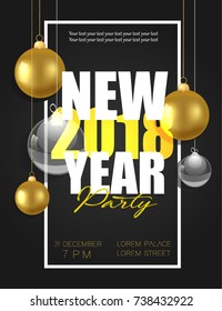 Happy new year 2018 brochure design.