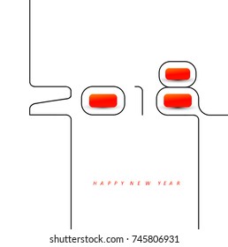 Happy new year 2018 calendar cover, typographic vector illustration.