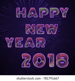 Happy new year 2018 calendar cover. Abstract minimalist style background, typographic vector illustration for congratulations or postcard.
