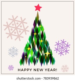 Happy new year 2018 calendar cover. Abstract minimalist style background, typographic vector illustration for congratulations or postcard.