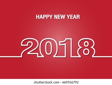 Happy new year 2018, card and poster design vector 