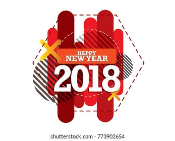 Happy New Year 2018 card text design