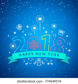 Happy New Year 2018 card Vector