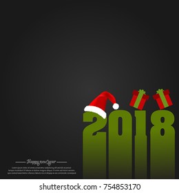 Happy New Year 2018. celebration vector illustration.