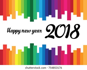 Happy New Year 2018. celebration vector illustration.