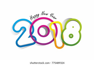 Happy new year 2018 celebration greeting card design