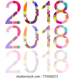 Happy New Year 2018 celebration, poster or invation whit colorful on abstract