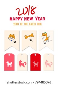 Happy new year, 2018, Chinese new year greetings, Year of the Dog , Fortune, Illustration vector