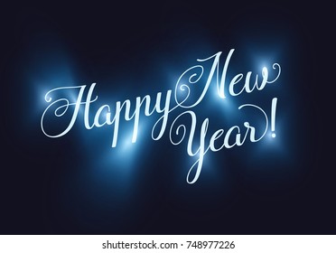 Happy new year 2018. Christmas lights decoration background. New year light decoration.