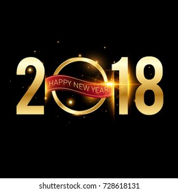 Happy New Year 2018 colorful abstract design, vector elements for calendar and greeting card.