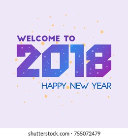 Happy New Year 2018 Colorful Design Vector Greeting Illustration