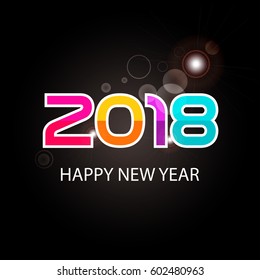 Happy new year 2018 creative greeting card design / Year 2018 vector design element.