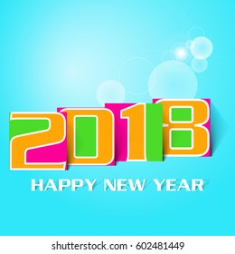 Happy new year 2018 creative greeting card design / Year 2018 vector design element.