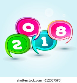 Happy new year 2018 creative greeting card design