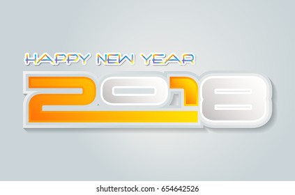 Happy new year 2018 creative greeting card design / Year 2018 vector design element.