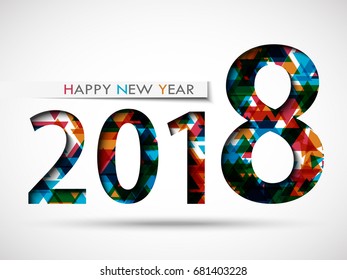 Happy new year 2018 creative and colorful design vector illustration for greeting card and abstract background...