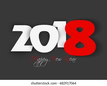Happy new year 2018 creative and colorful design vector illustration for greeting card and abstract background...