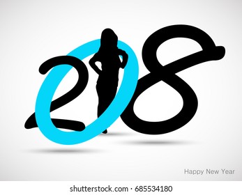 Happy new year 2018 creative and colorful design vector illustration for greeting card and abstract background...