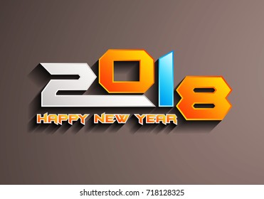 Happy new year 2018 creative greeting card design / Year 2018 vector design element.
