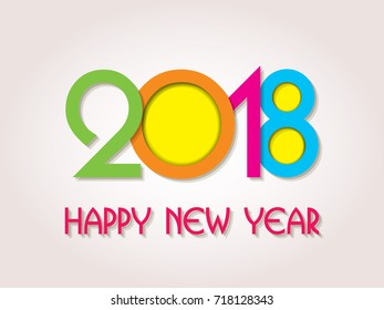 Happy new year 2018 creative greeting card design / Year 2018 vector design element.