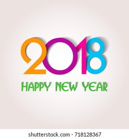Happy new year 2018 creative greeting card design / Year 2018 vector design element.