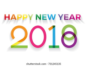 happy new year 2018 creative colorful text