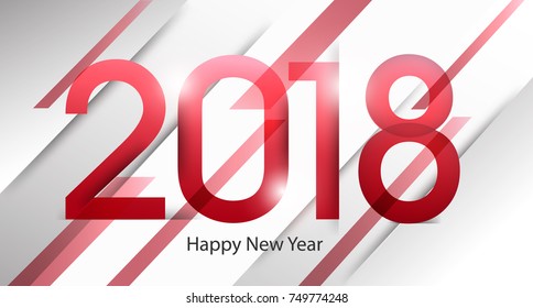 Happy New Year 2018 Creative Text. Vector Illustration eps.10