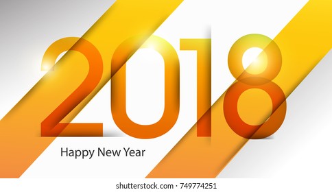 Happy New Year 2018 Creative Text. Vector Illustration eps.10