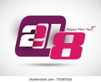 Happy new year 2018 creative and colorful design vector illustration for greeting card and abstract background...