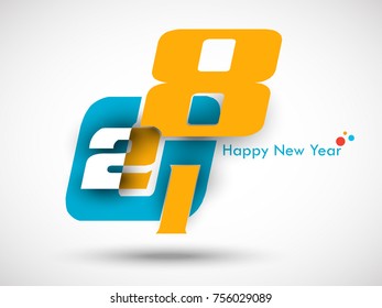 Happy new year 2018 creative and colorful design vector illustration for greeting card and abstract background...