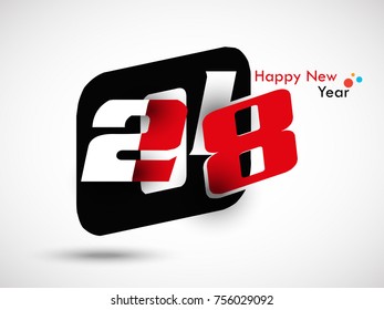 Happy new year 2018 creative and colorful design vector illustration for greeting card and abstract background...