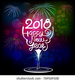 "Happy new year 2018" Creative Art work