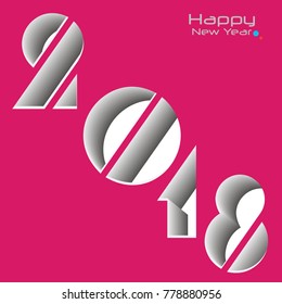 Happy new year 2018 creative and colorful design vector illustration for greeting card and abstract background...