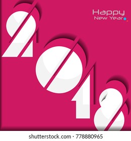 Happy new year 2018 creative and colorful design vector illustration for greeting card and abstract background...