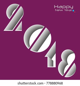 Happy new year 2018 creative and colorful design vector illustration for greeting card and abstract background...