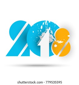 Happy new year 2018 creative design vector illustration for greeting card and abstract background...