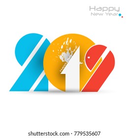 Happy new year 2018 creative design vector illustration for greeting card and abstract background...