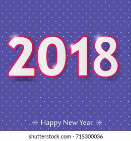 Happy new year 2018 design. Vector illustration.
